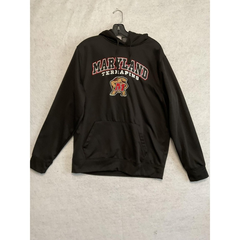 Maryland Terrapins Hoodie Sweatshirt Mens Large Black NCAA Football Colosseum